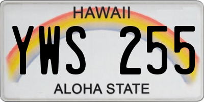 HI license plate YWS255