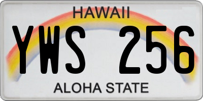 HI license plate YWS256