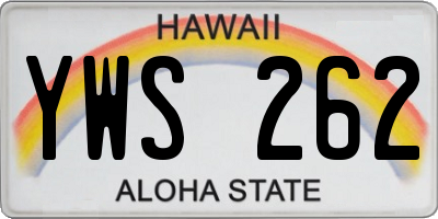 HI license plate YWS262
