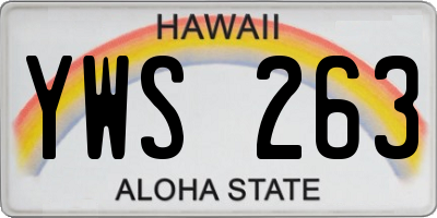 HI license plate YWS263