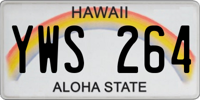 HI license plate YWS264