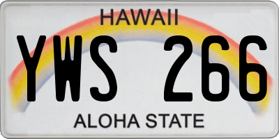 HI license plate YWS266