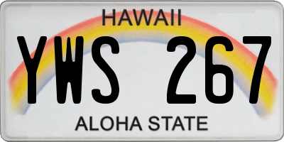 HI license plate YWS267