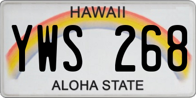 HI license plate YWS268
