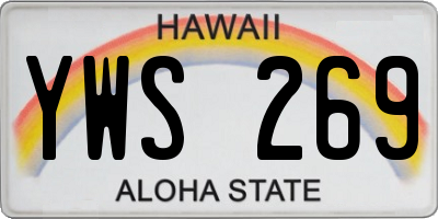 HI license plate YWS269
