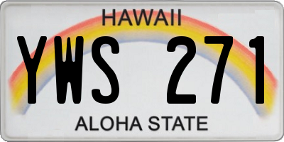 HI license plate YWS271