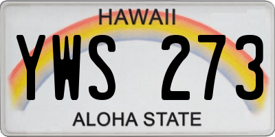 HI license plate YWS273
