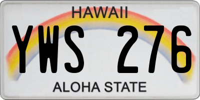 HI license plate YWS276