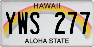 HI license plate YWS277