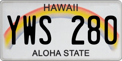 HI license plate YWS280
