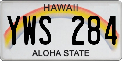 HI license plate YWS284