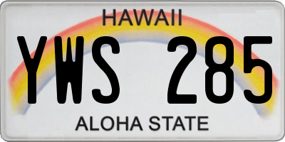 HI license plate YWS285