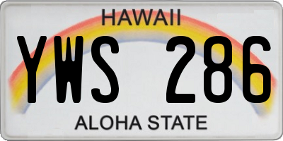 HI license plate YWS286