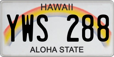 HI license plate YWS288