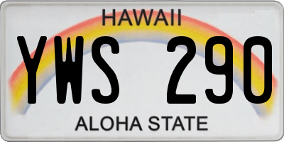 HI license plate YWS290