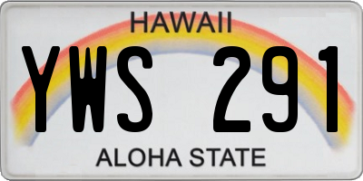 HI license plate YWS291