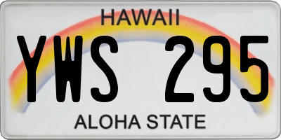 HI license plate YWS295