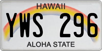 HI license plate YWS296