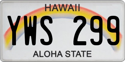 HI license plate YWS299
