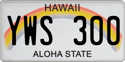 HI license plate YWS300