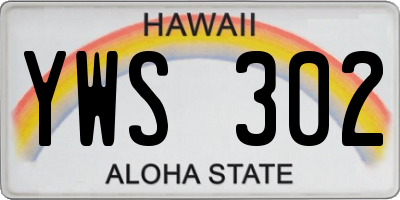 HI license plate YWS302