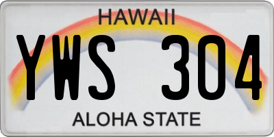 HI license plate YWS304