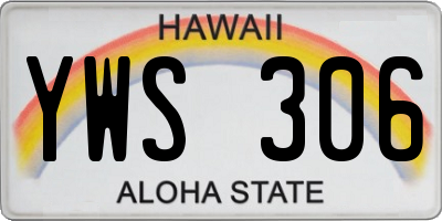 HI license plate YWS306