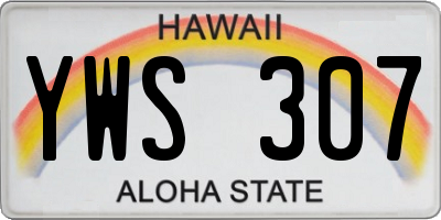 HI license plate YWS307