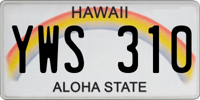 HI license plate YWS310