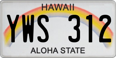 HI license plate YWS312