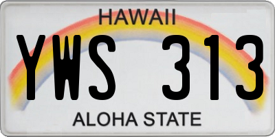 HI license plate YWS313