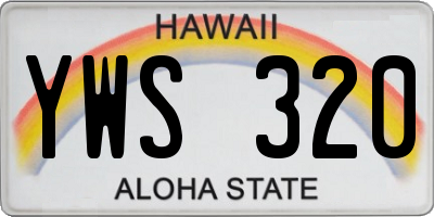 HI license plate YWS320