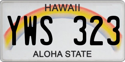 HI license plate YWS323