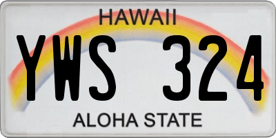 HI license plate YWS324