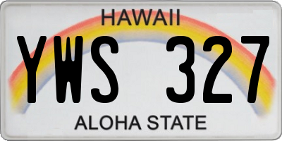 HI license plate YWS327