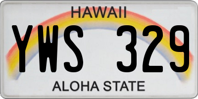 HI license plate YWS329