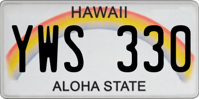 HI license plate YWS330