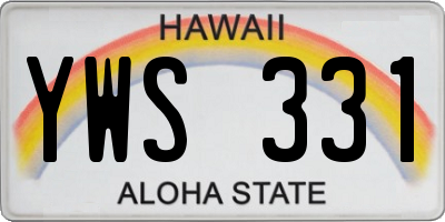 HI license plate YWS331