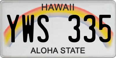 HI license plate YWS335