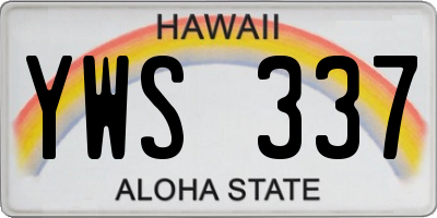 HI license plate YWS337