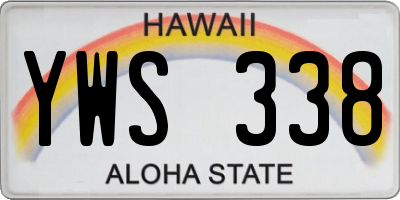 HI license plate YWS338