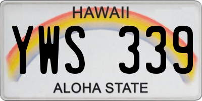 HI license plate YWS339