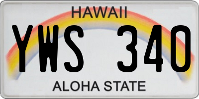 HI license plate YWS340