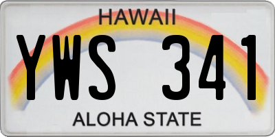 HI license plate YWS341