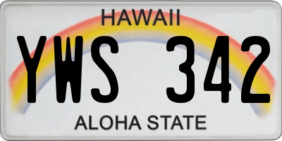 HI license plate YWS342