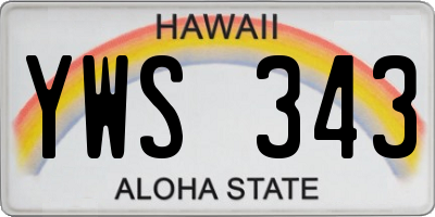 HI license plate YWS343