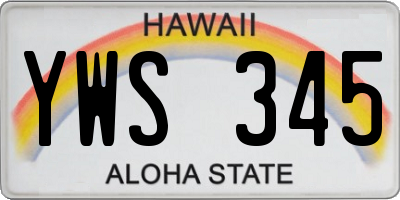 HI license plate YWS345