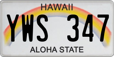 HI license plate YWS347