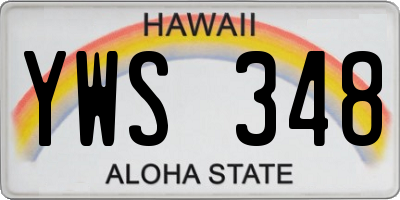 HI license plate YWS348