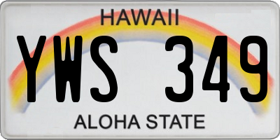 HI license plate YWS349